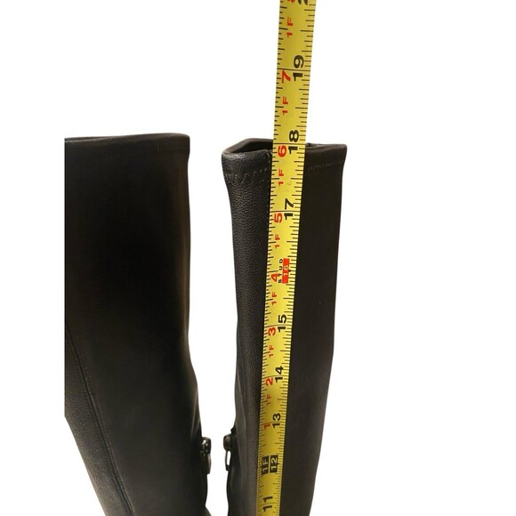 Coach Bergen Over Knee Black Nappa Leather Block Heel Boots Women's Size 5B - Picture 12 of 13